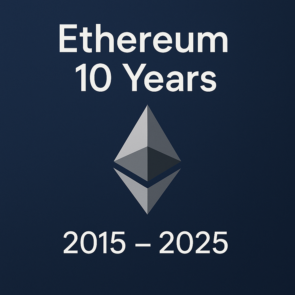 Ethereum cumple una decada de funcionamiento con avances tecnologícos importantes en las finanzas descentralizadas